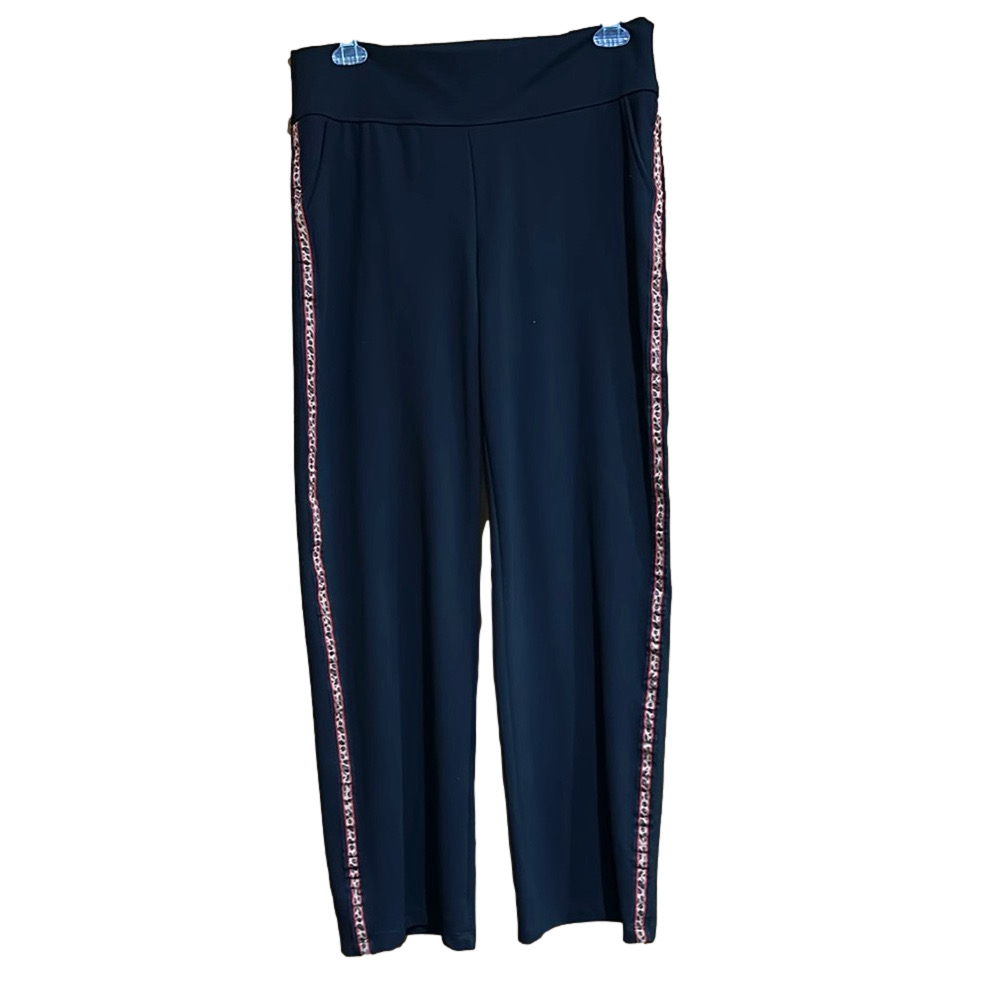 Zaggora London Leopard Stripe Knit Track Pants Size 12 - EUC